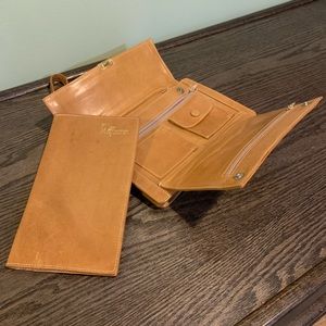 Vintage leather wristlet